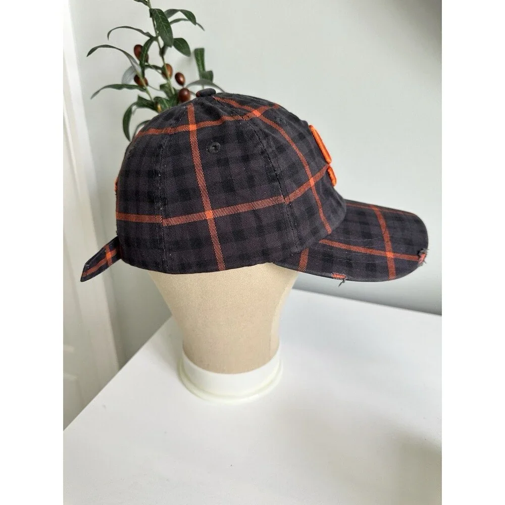 Zephyr Syracuse Orange Z-Hat Plaid Distressed Snapback Hat NCAA Cuse Cap Y2K
